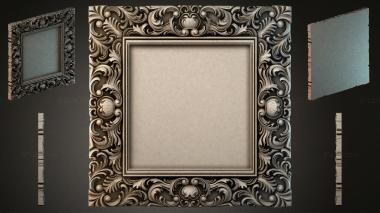 Decorative frames, framing Square frame with acanthus ornament and shells 3d model
