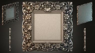 Decorative frames, framing Square frame with climbing acanthus and rosettes 3d model
