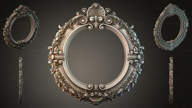 Decorative frames, framing Round frame with scrolls and shell 3d model