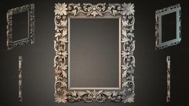 Decorative frames, framing Carved frame with acanthus and floral rosettes 3d model