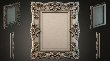 Decorative frames, framing Carved frame with acanthus and floral elements 3d model