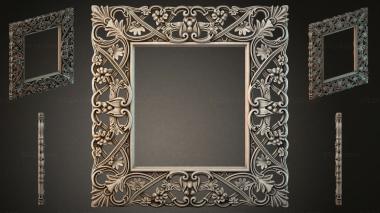 Decorative frames, framing Mirror frame with vines and floral motifs 3d model