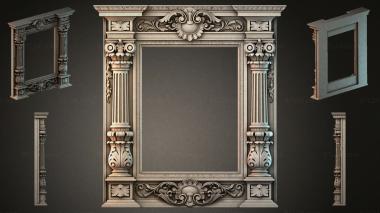 Decorative frames, framing Architectural portal with Corinthian columns and cartouche 3d model