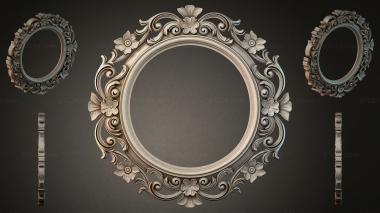 Decorative frames, framing Oval mirror with floral cartouche and swirls 3d model