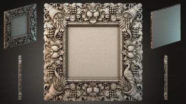 Decorative frames, framing Square frame with grapes and angels 3d model