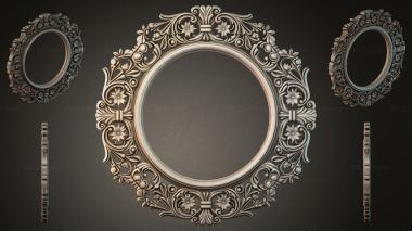 Decorative frames, framing Round decorative frame with swirls and floral patterns 3d model