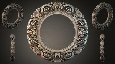 Decorative frames, framing Round frame with volutes and shells for a mirror 3d model