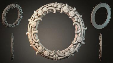 Decorative frames, framing Round frame with curved leaves and rosettes 3d model