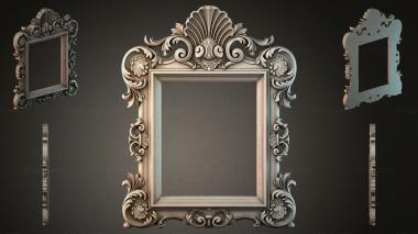 Decorative frames, framing Mirror frame with sink and side scrolls 3d model