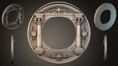 Decorative frames, framing Round architectural molding with columns and acanthus leaves 3d model