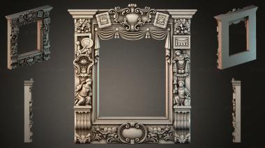 Decorative frames, framing Classic door portal with putti and drapery 3d model