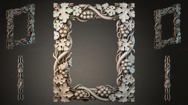Decorative frames, framing Grapevine with fruits and leaves classic frame 3d model