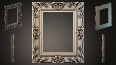 Decorative frames, framing Carved frame with scrolls and floral elements 3d model