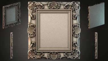 Decorative frames, framing Classic rectangular frame with vignettes and acanthus leaves 3d model