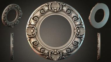 Decorative frames, framing Round molding with swirls and shells for CNC 3d model