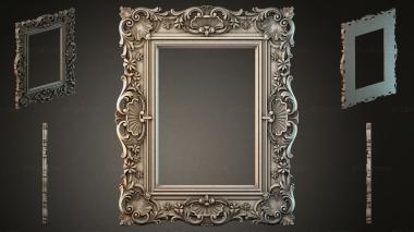 Decorative frames, framing Door frame with baroque scrolls and fan rosettes 3d model