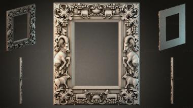Decorative frames, framing Carved frame with putti and grapes, classical ornamentation 3d model