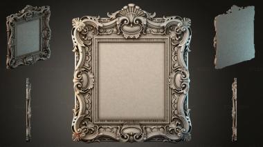 Decorative frames, framing Mirror frame with volutes and acanthus leaves 3d model