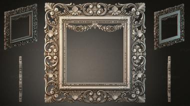 Decorative frames, framing Decorative molding with acanthus scrolls and floral medallions 3d model