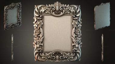 Decorative frames, framing Baroque frame with floral ornament and scrolls 3d model