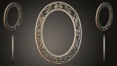 Decorative frames, framing Oval frame with volutes and leaves 3d model