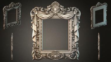 Decorative frames, framing Classic frame with drapery and shell ornaments 3d model
