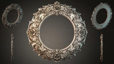 Decorative frames, framing Oval frame with rosettes, grapes and acanthus 3d model