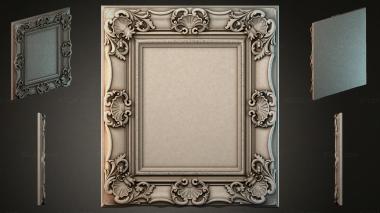 Decorative frames, framing Carved frame with volutes and shells 3d model