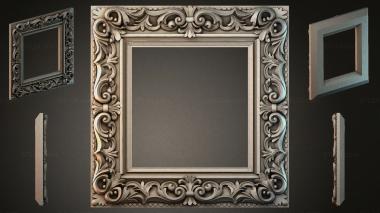 Decorative frames, framing Mirror frame with volutes and acanthus leaves 3d model