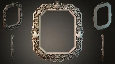 Decorative frames, framing Octagonal frame with scrolls and urns 3d model