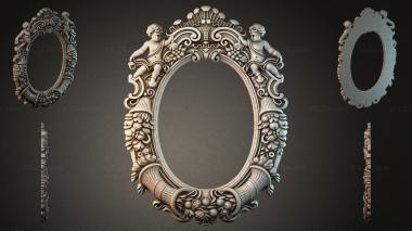Decorative frames, framing Oval mirror with putti and fruit ornament 3d model