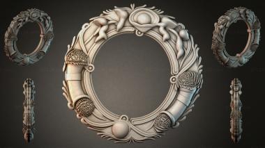 Decorative frames, framing Round frame with angels and shells 3d model