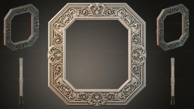 Decorative frames, framing Octagonal frame with acanthus ornament and spiral scrolls 3d model