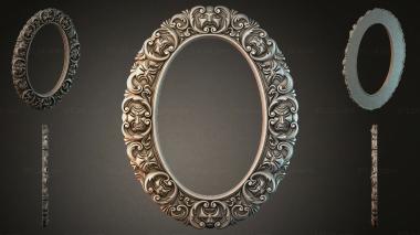 Decorative frames, framing Oval mirror with acanthus scroll and lush carved frame 3d model