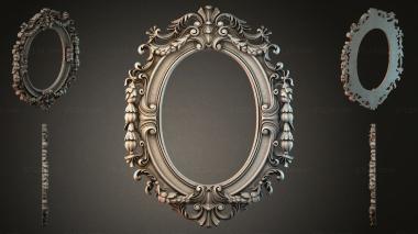 Decorative frames, framing Oval frame with volutes and leaf fall for CNC 3d model