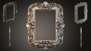 Decorative frames, framing Classic rectangular frame with scrolls and plant motifs 3d model