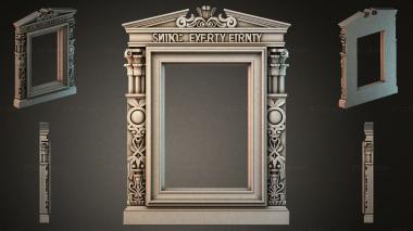 Decorative frames, framing Classic portal with columns and pediment 3d model