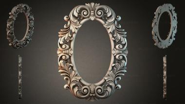 Decorative frames, framing Oval frame with swirls and leaves 3d model