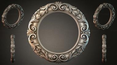Decorative frames, framing Round ornamental frame with volutes and cartouches for CNC 3d model