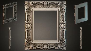 Decorative frames, framing Mirror frame with swirls and floral rosettes 3d model