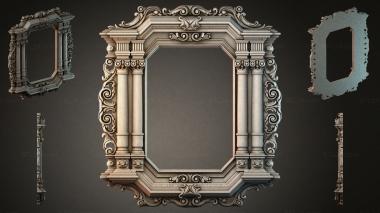 Decorative frames, framing Classic architectural frame with columns and spiral volutes 3d model