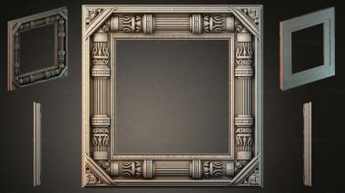 Decorative frames, framing Classic frame with Corinthian capitals and geometric ornament 3d model