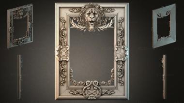 Decorative frames, framing Baroque Lion Head Mirror Frame with Ornate Molding 3d model