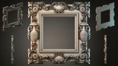 Decorative frames, framing Classic mirror frame with acanthus scrolls and flowerpots 3d model