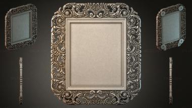 Decorative frames, framing Carved ornamental square medallion with volutes 3d model