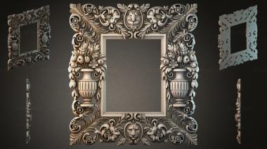 Decorative frames, framing Decorative frame with urns and acanthus leaves 3d model