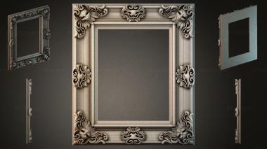 Decorative frames, framing Frame with acanthus leaves and masks on four sides 3d model