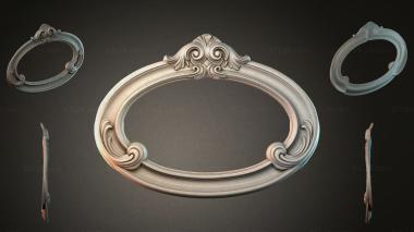 Decorative frames, framing Oval cartouche with volutes and curls 3d model