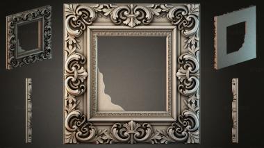 Decorative frames, framing Square frame with swirling ornament and corner scrolls 3d model