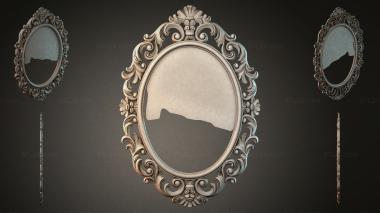 Decorative frames, framing Oval mirror with twisted acanthus scrolls and floral comb 3d model